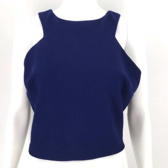 NWOT Bisou Bisou Women’s Blue Crop Top Size Medium. - Picture 3 of 5